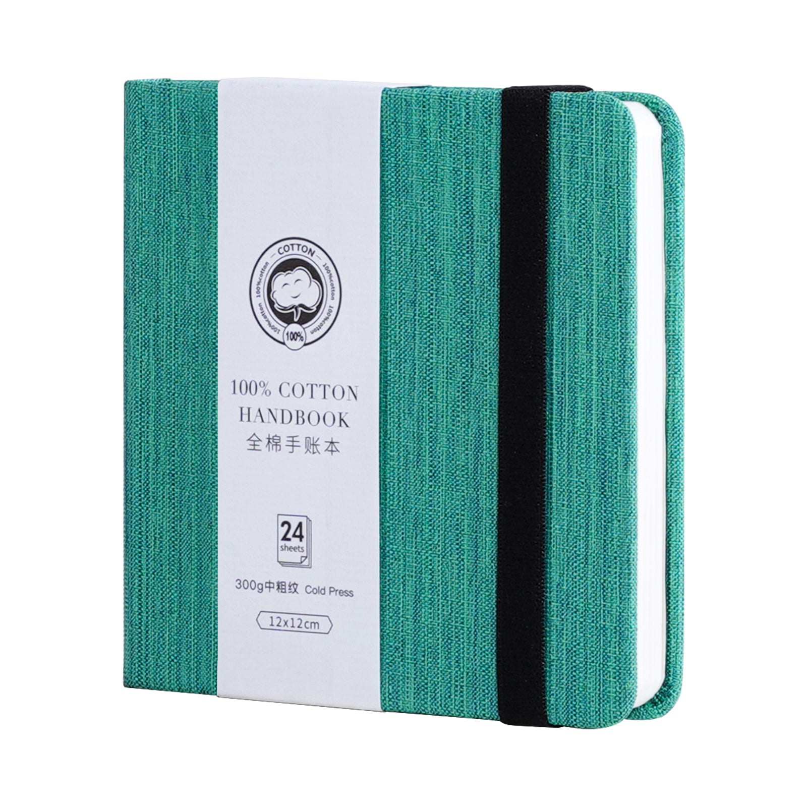 POTENTATE Zunjue Zunjue Notebook Cotton 12*12 Medium Grain 300g Medium Green 24 Sheets（021566-A）