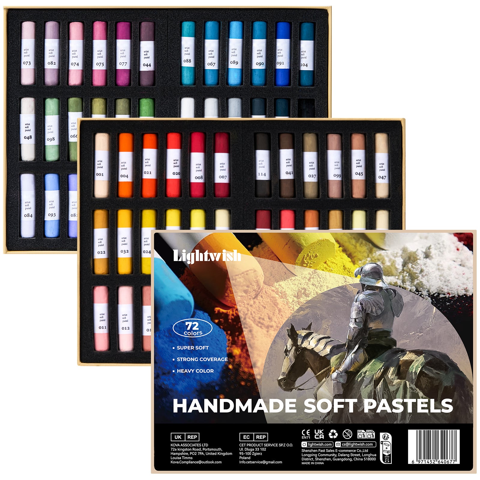 LIGHTWISH 72-Color Professional Soft Pastels Set for Artists, Beginners & Adults - Non-Toxic, Vibrant Drawing Pastel Sticks for Art Sketching & Shading