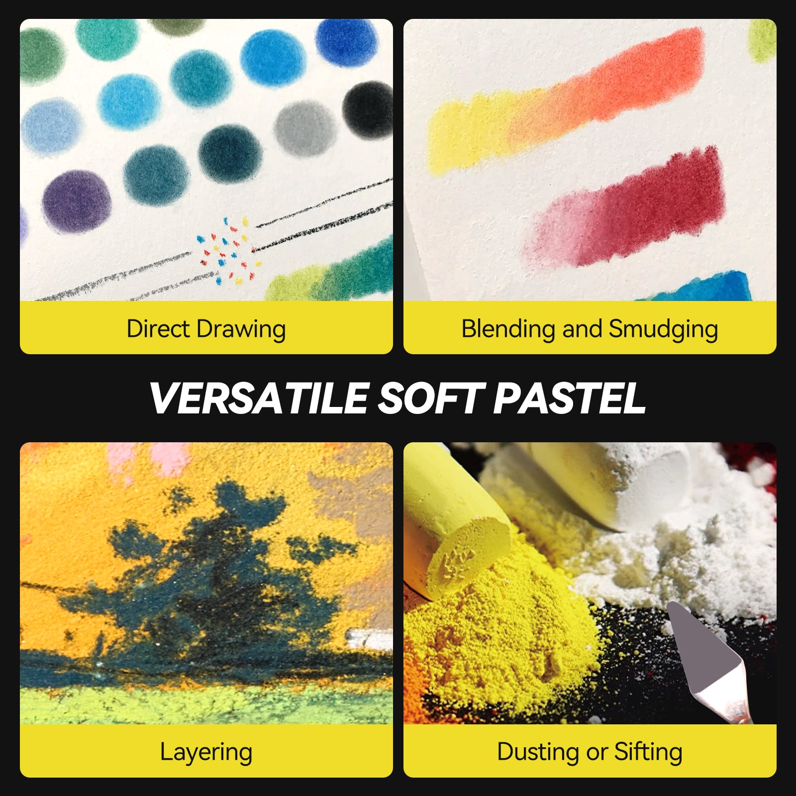 LIGHTWISH 72-Color Professional Soft Pastels Set for Artists, Beginners & Adults - Non-Toxic, Vibrant Drawing Pastel Sticks for Art Sketching & Shading