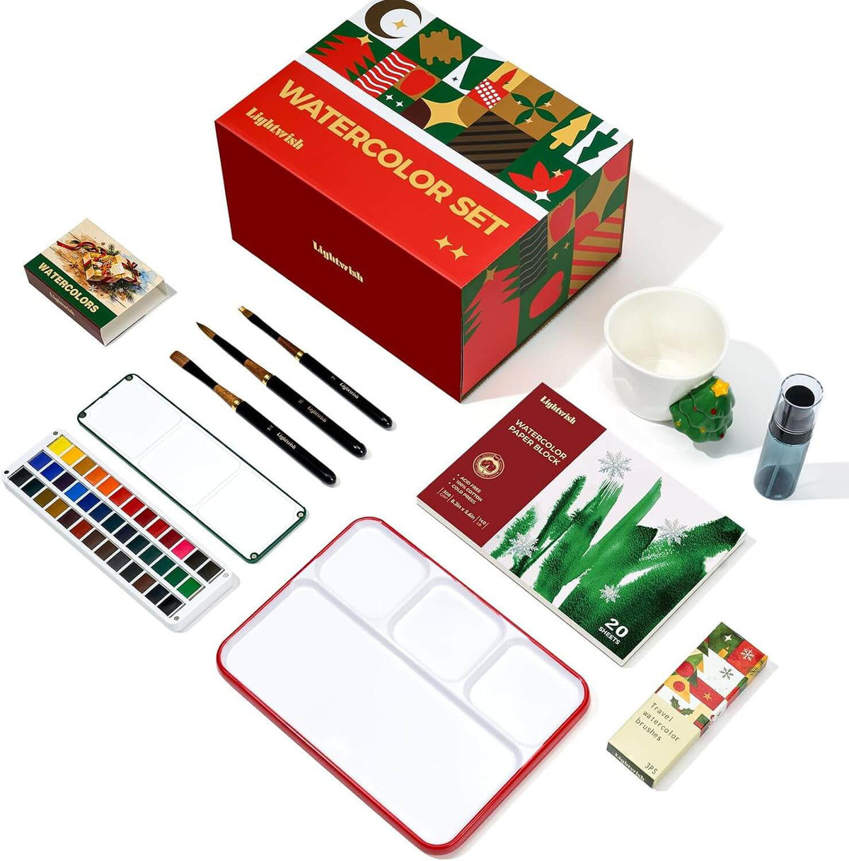 Lightwish Christmas Edition 39 Colors Solid Watercolor Set