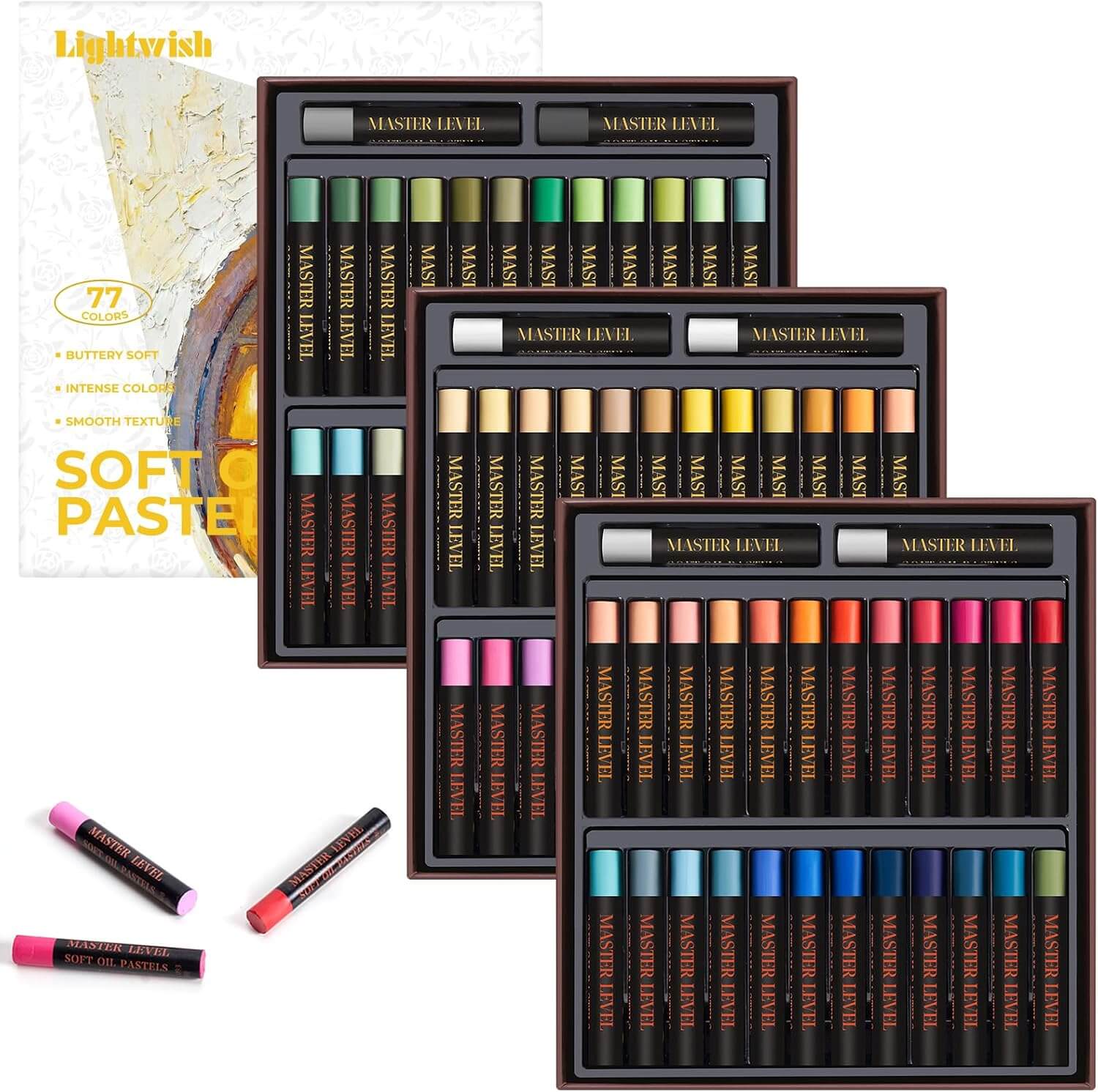 Lightwish 77-Color Floral Theme Soft Oil Pastels Set
