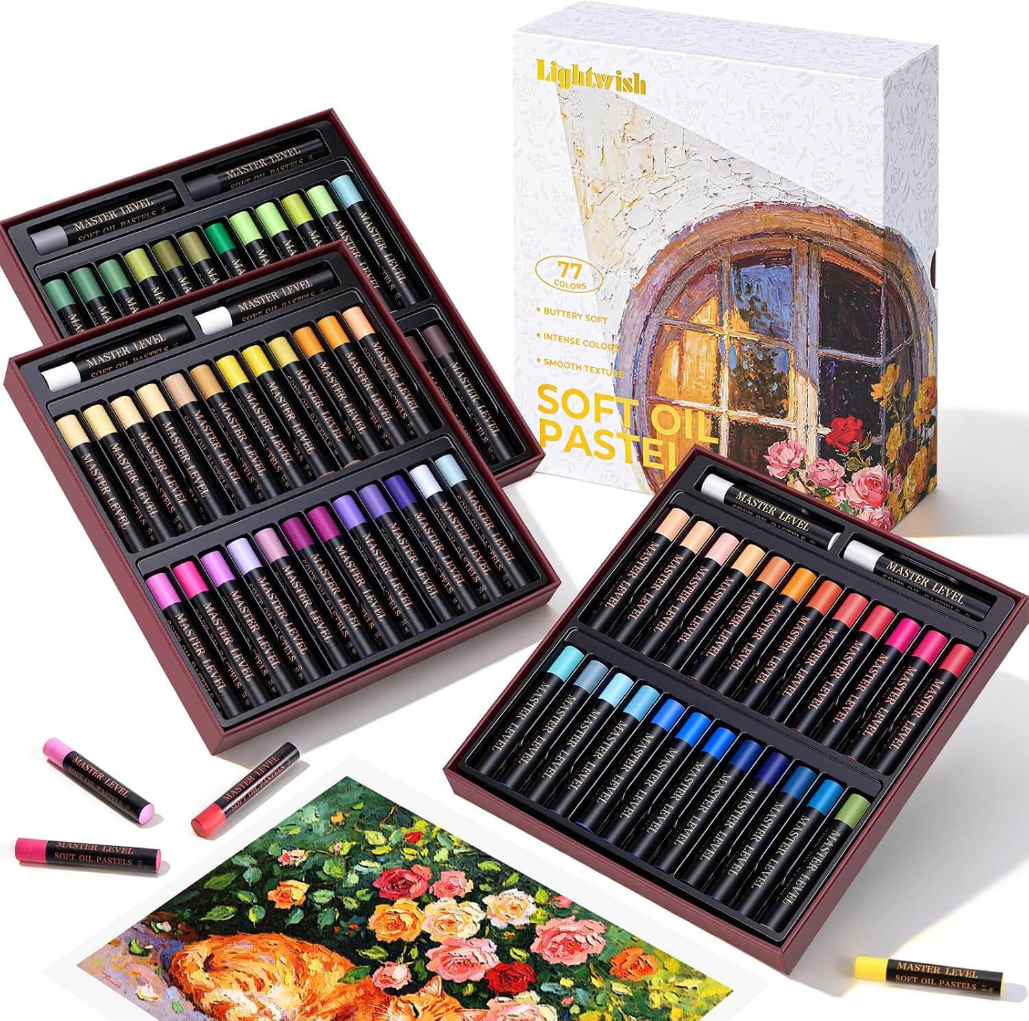 Lightwish 77-Color Floral Theme Soft Oil Pastels Set
