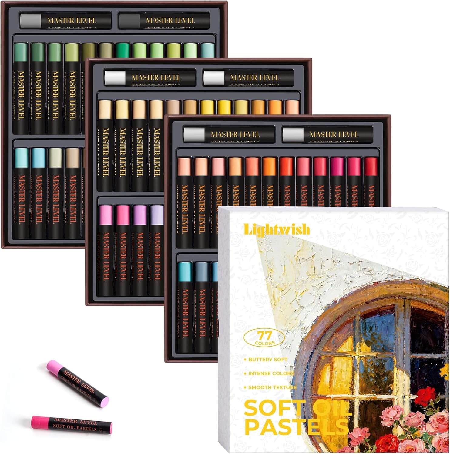 LIGHTWISH Professional Soft Oil Pastels Collection(48 / 77 / 100 Colors)