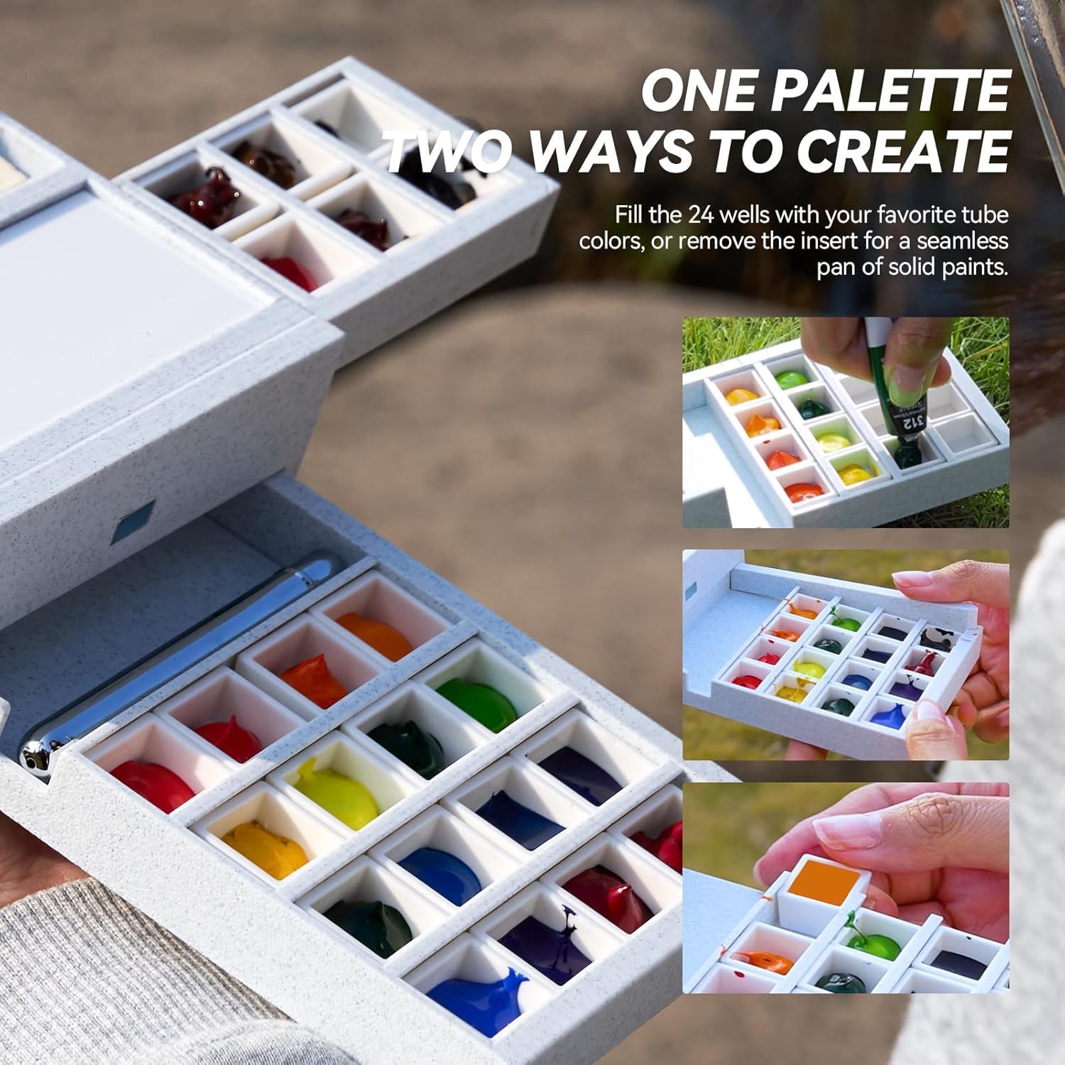 LIGHTWISH Plein Air Watercolor Kit – 24 Empty Pans