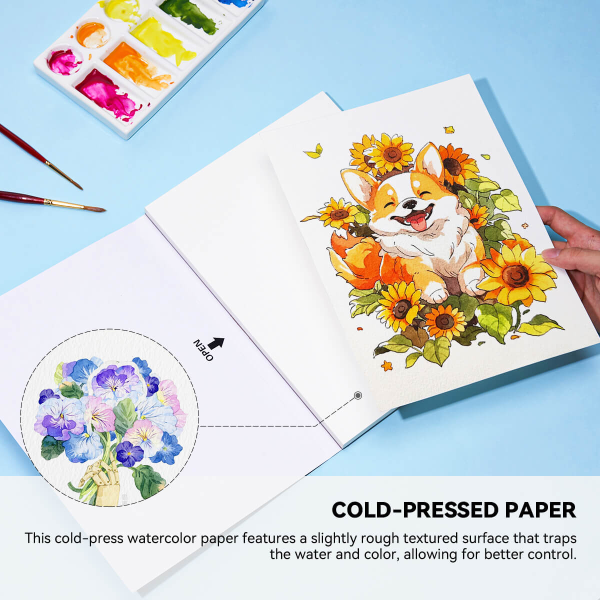 Lightwish Artist Watercolor Paper Block, Cold Press 20 Sheets