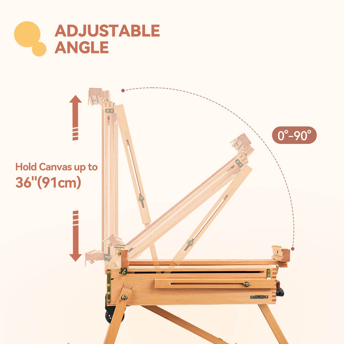 Lightwish Beechwood French Easel, Portable Painting Easel with Palette