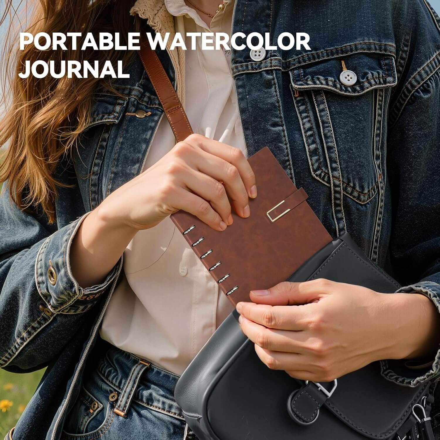 Lightwish Square Watercolor Sketchbook,100% Cotton,300gsm/140lb,Acid-Free,Cold Press Watecolor Paper Journal