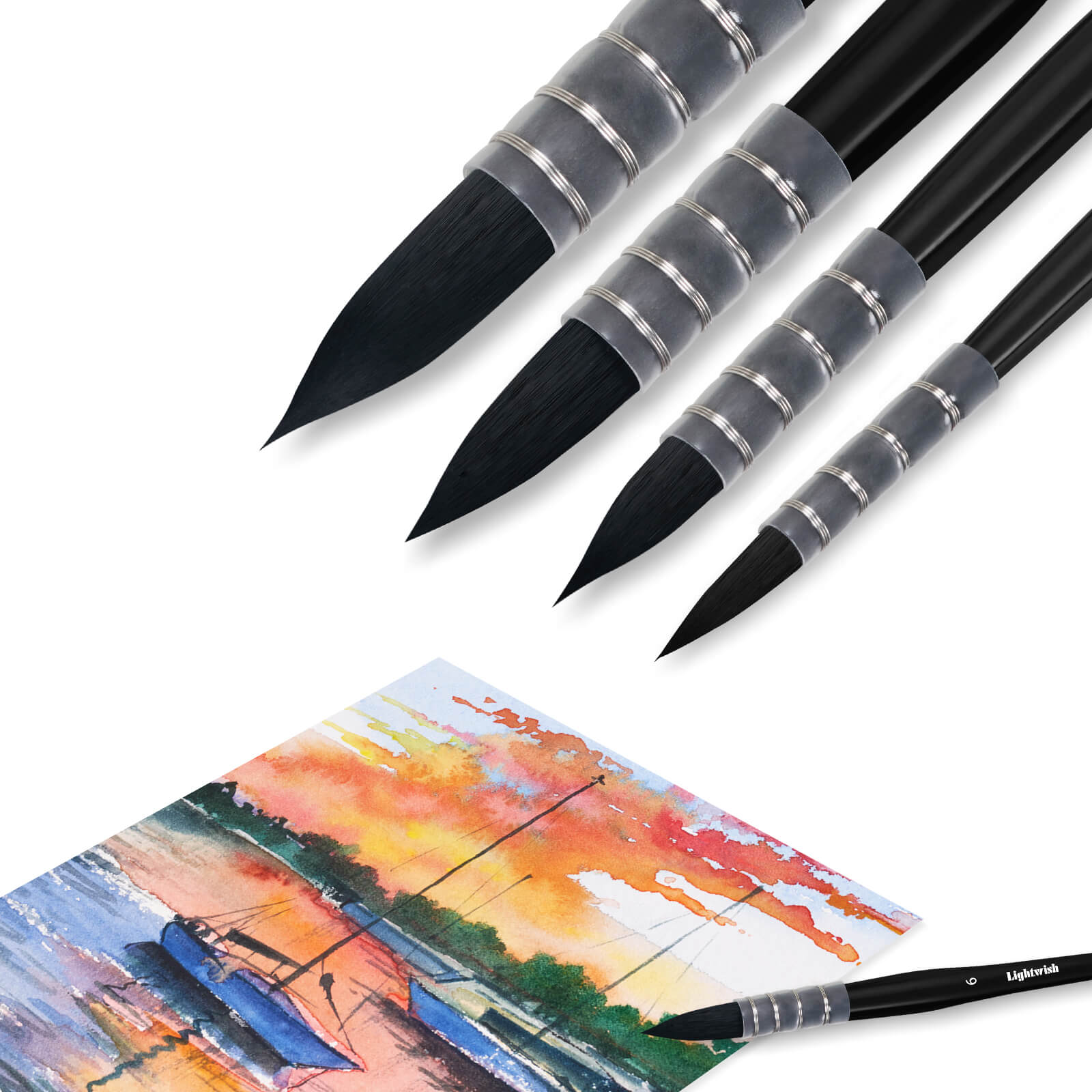 Lightwish Watercolor Brushes Set 4 Pcs