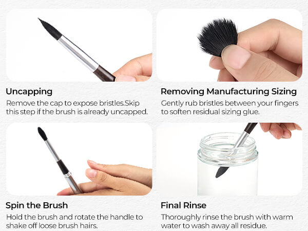 Lightwish Travel Watercolor Brushes, 5 Pcs Synthetic Squirrel Hair Brushes