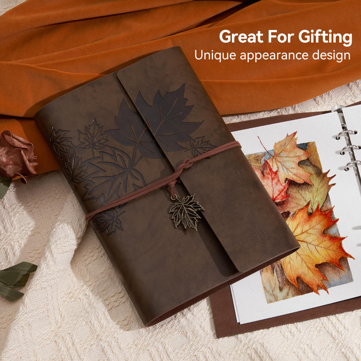 Lightwish Watercolor Retro Sketchbook, 100% Cotton Acid-free Journal, Cold Press Watercolor Paper, Dark Brown