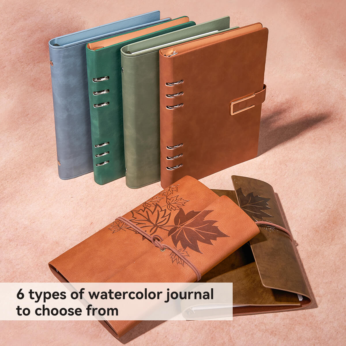 Lightwish Watercolor Retro Sketchbook, 100% Cotton Acid-free Journal, Cold Press Watercolor Paper, Dark Brown