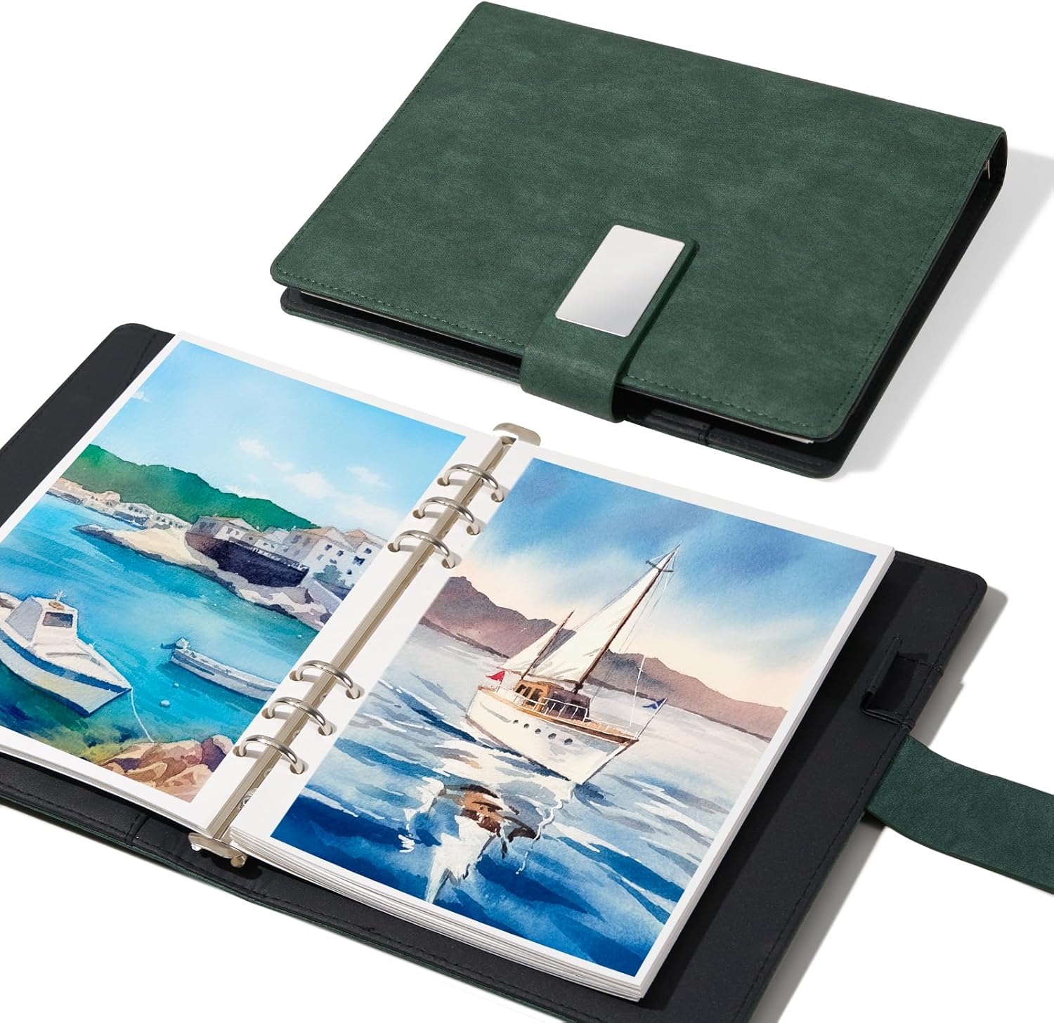 Lightwish Watercolor Sketchbook,100% Cotton Acid Free Watercolor Paper,300gsm/140lb Cold Press Watercolor Journal for Artists,Adults,Students,20 Sheets,9.25 * 6.3 Inches(Leather Brown)