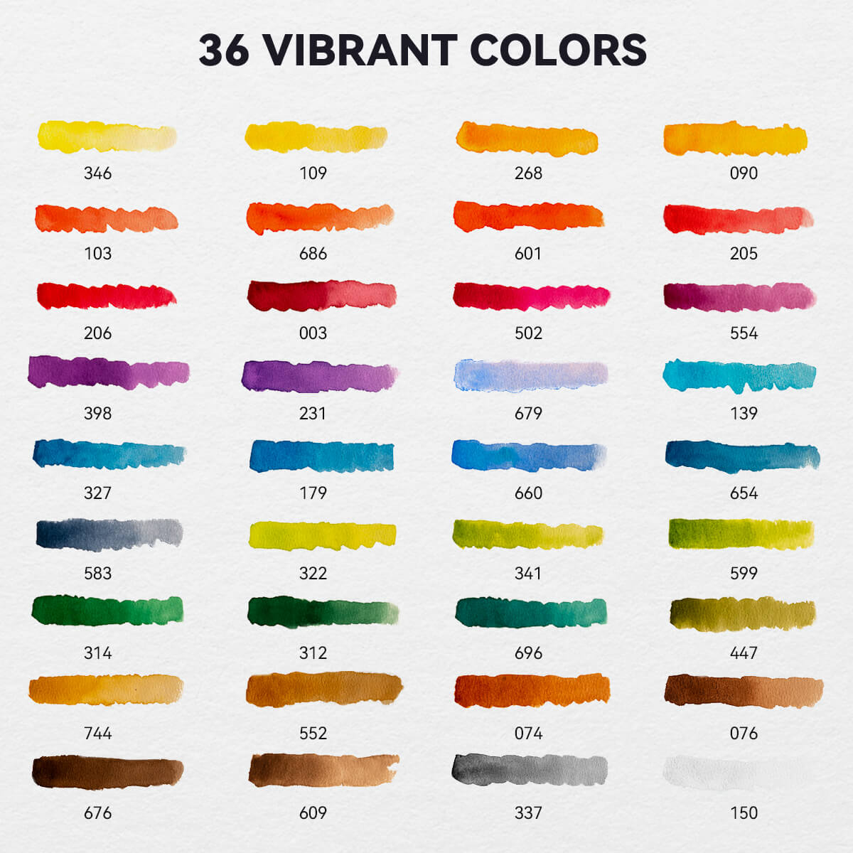 MeiLiang Watercolor Paint Set 36 Vibrant Colors 5ml (0.17-oz