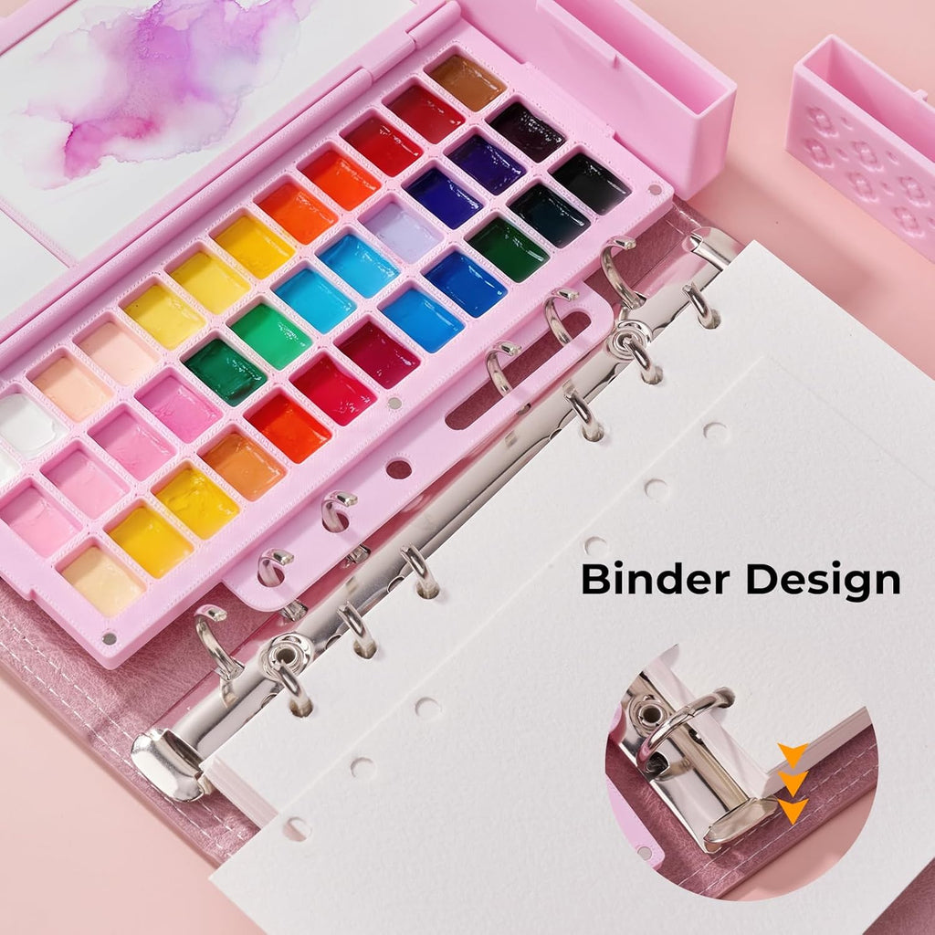 Lightwish Travel Watercolor Sketchbook Set - 100% Cotton Cold Press 6.