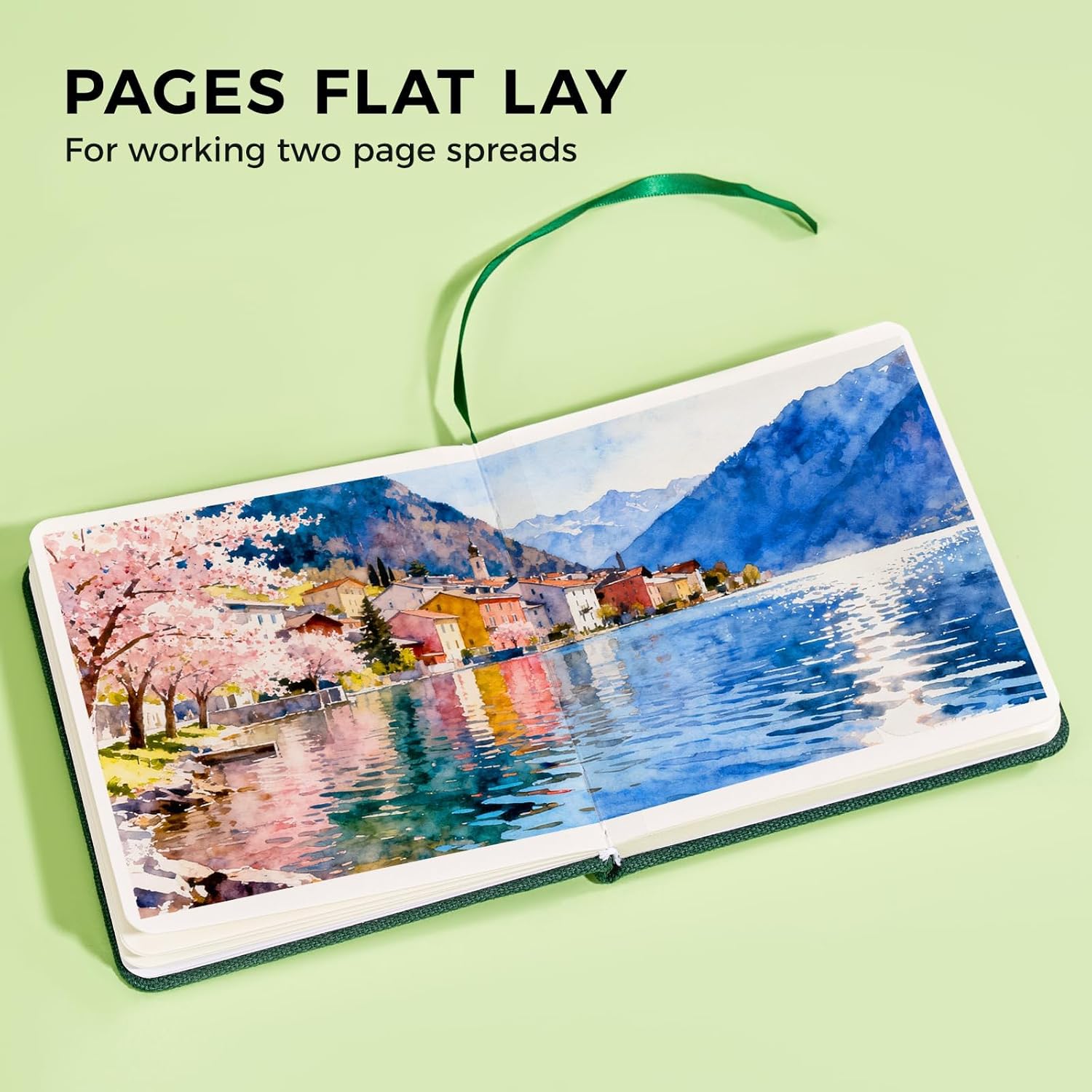 Watercolor Journal - 100% Cotton Hot Press Paper | 20 Sheets 40 Pages | 300GSM (140lb) | Linen Cotton Cover Watercolor Sketch Books for Artists Painting,Mixed Media 5.91 x 5.91 in