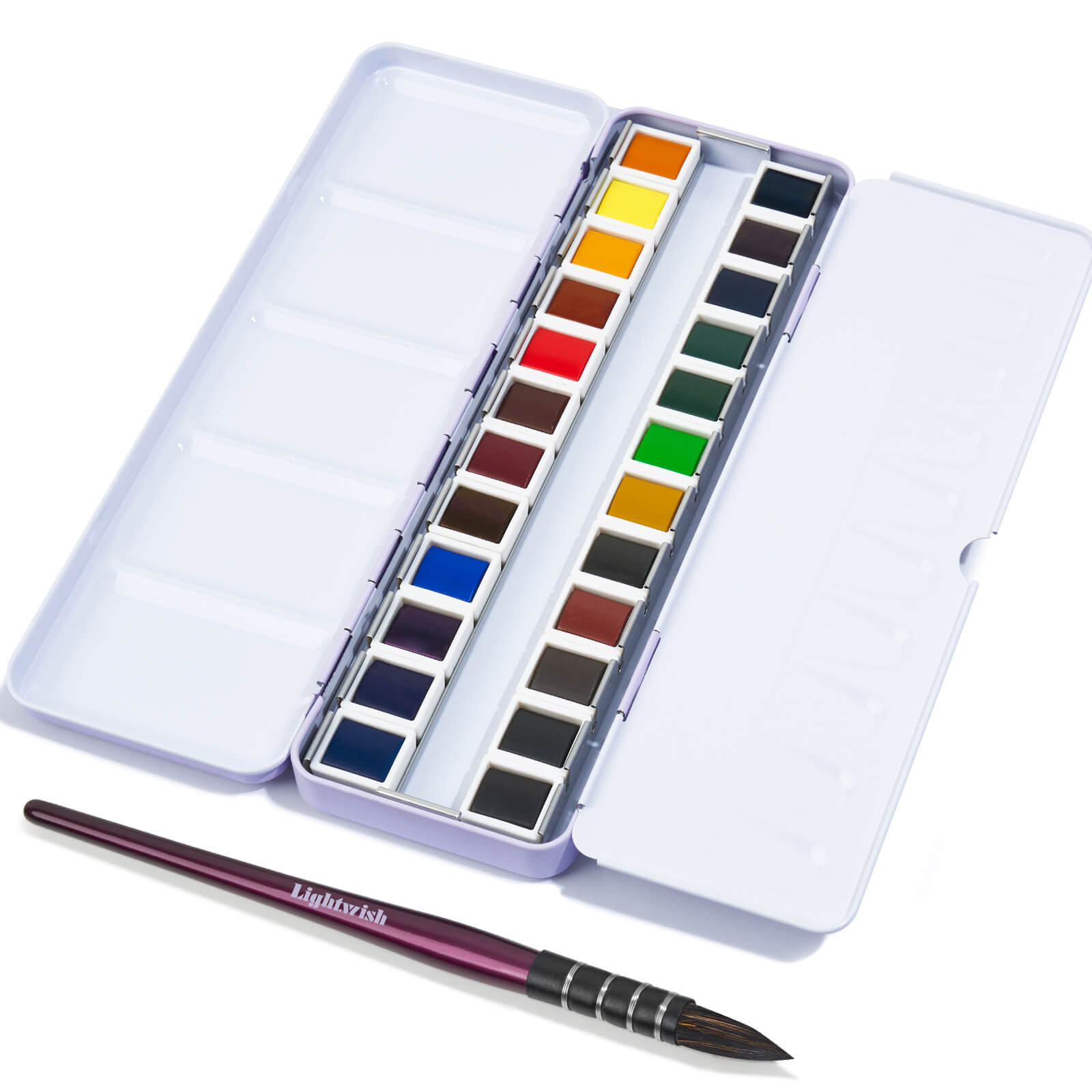 Ensemble de peinture aquarelle Lightwish de qualité artistique, 24 et 48 couleurs (couleurs à pigment unique) avec pinceaux, ensemble portable de voyage