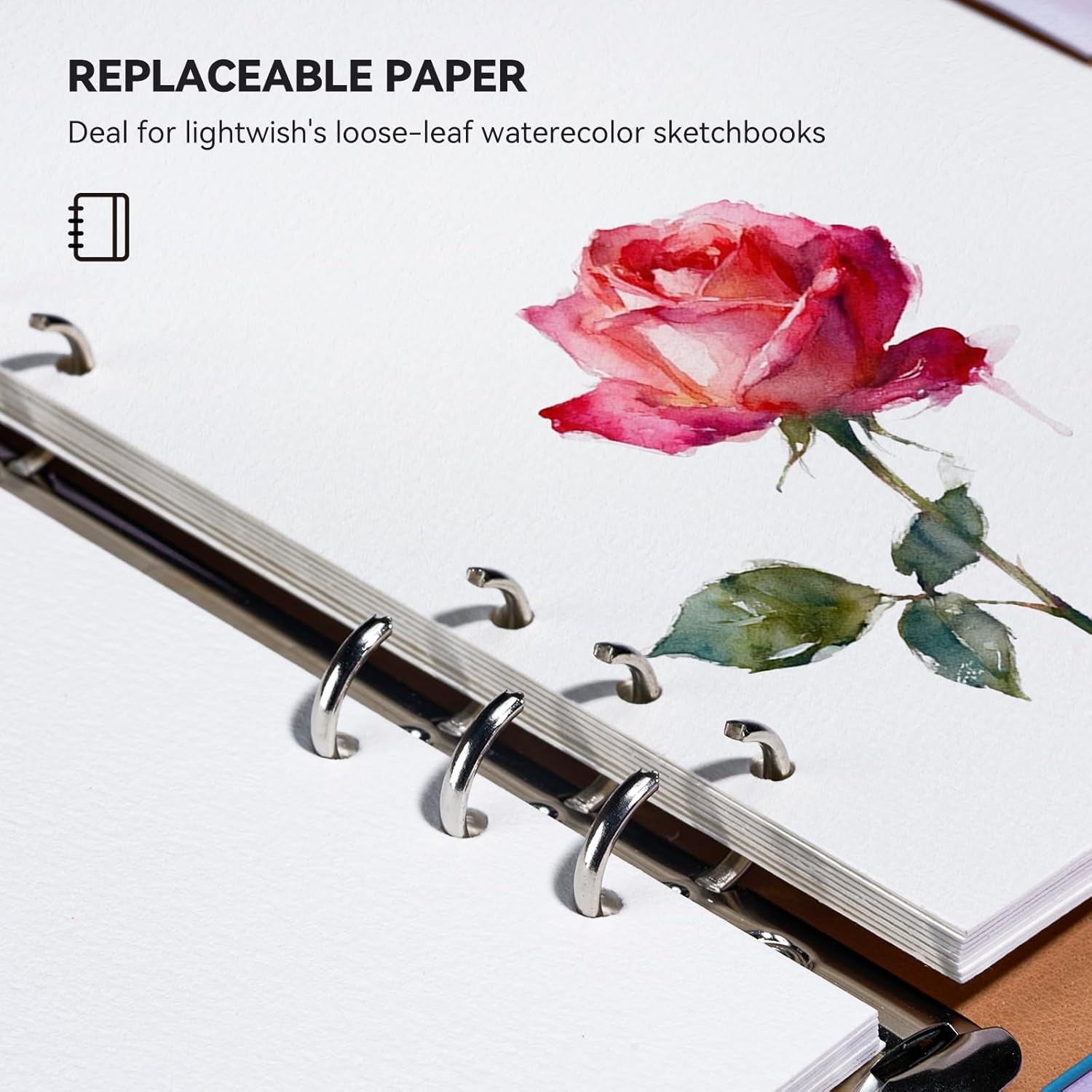 Watercolor Paper Refill-5.1 x 4.3 in, 2-Pack – 100% Cotton 140LB (300GSM) Acid-Free Cold Press Paper, 20 Sheets per Pad (40 Pages Total), for Painting, Sketching & Mixed Media