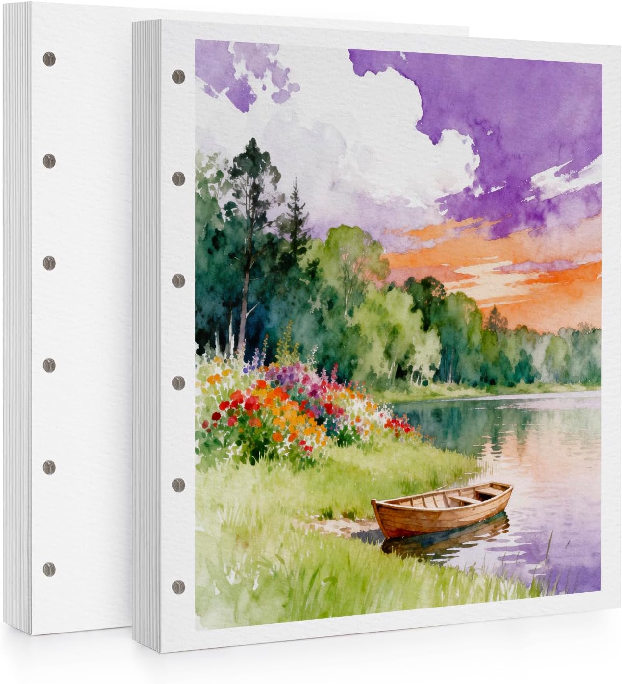 Watercolor Paper Refill-5.1 x 4.3 in, 2-Pack – 100% Cotton 140LB (300GSM) Acid-Free Cold Press Paper, 20 Sheets per Pad (40 Pages Total), for Painting, Sketching & Mixed Media