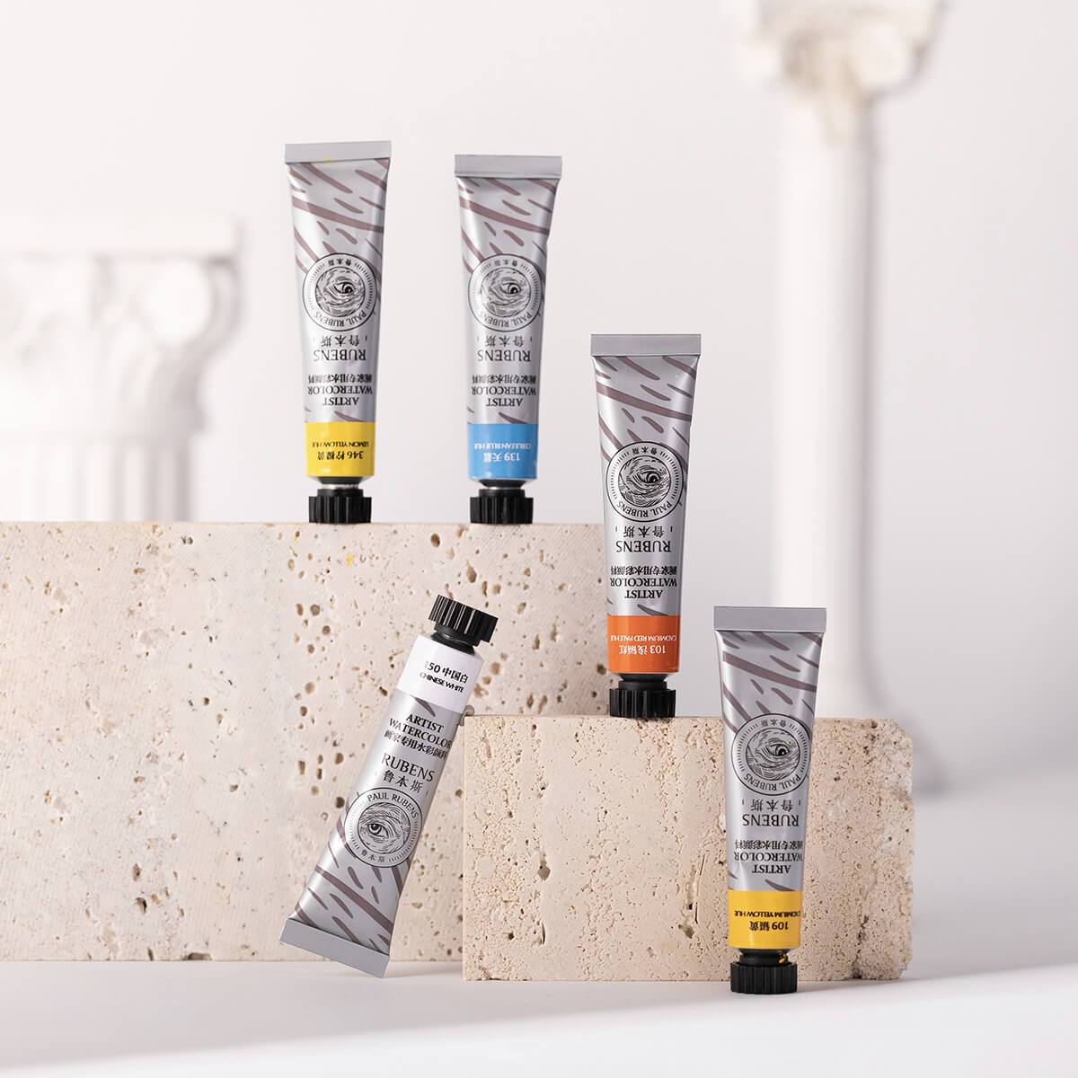 Paul Rubens QIAOMEI Ensemble de peinture aquarelle 24 couleurs vives tubes de 12 ml