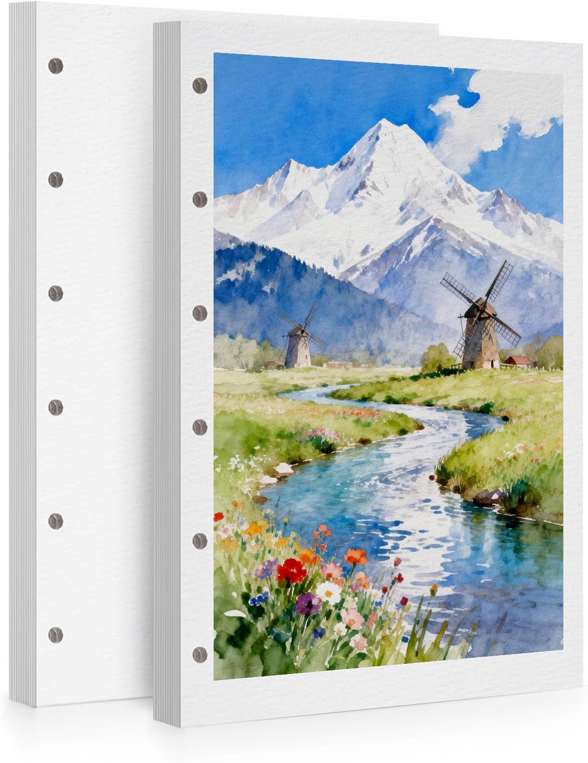 Watercolor Paper Refill-5.1 x 4.3 in, 2-Pack – 100% Cotton 140LB (300GSM) Acid-Free Cold Press Paper, 20 Sheets per Pad (40 Pages Total), for Painting, Sketching & Mixed Media