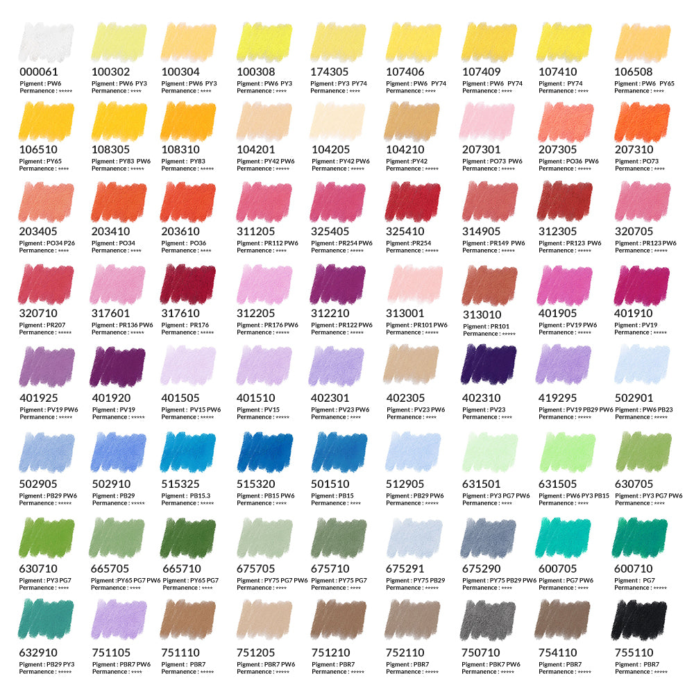 Paul Rubens Professionnel Fait Main 72 Couleurs Vibrantes Pastels Doux 