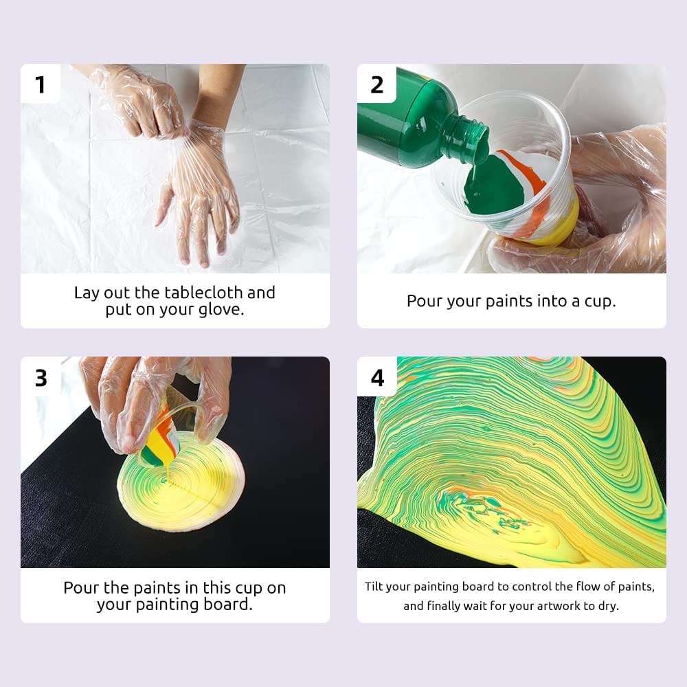 Lightwish Acryl-Gießfarben-Set in 8 klassischen Farben 