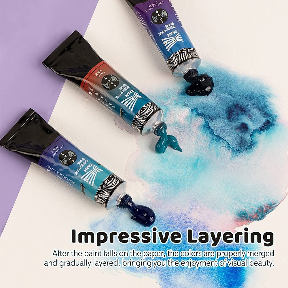 Ensemble de peinture aquarelle SUPER VISION, 10 couleurs superposées, tube de 15 ml x 10 