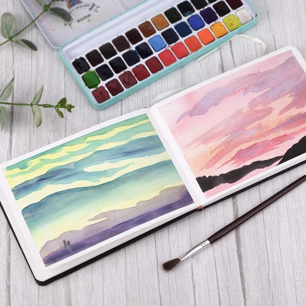 Paul Rubens Watercolor Paper, 100% Cotton Hot Press Watercolor Journal 7.6¡± x 5.3¡±, 20 Sheets