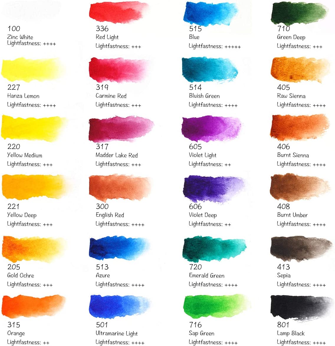 Paul Rubens 24 Vivid Colors Watercolor Paint Set