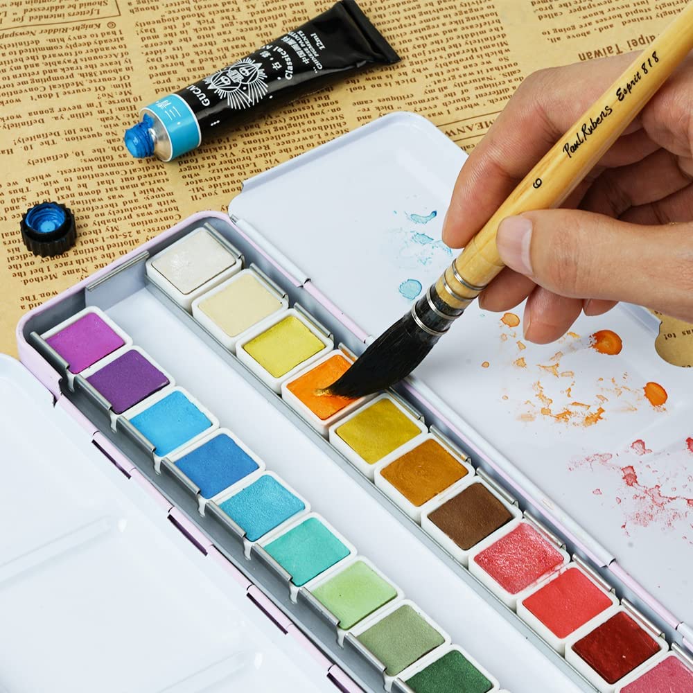 6 Pcs Flat Brushes Paint Brush Artist Painting Bru... - Grandado