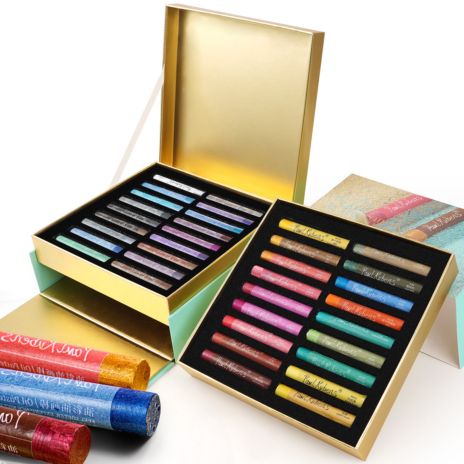 Paul Rubens Oil Pastels 36 Glitter Colors Set to add Sparky and Shimmery Effects